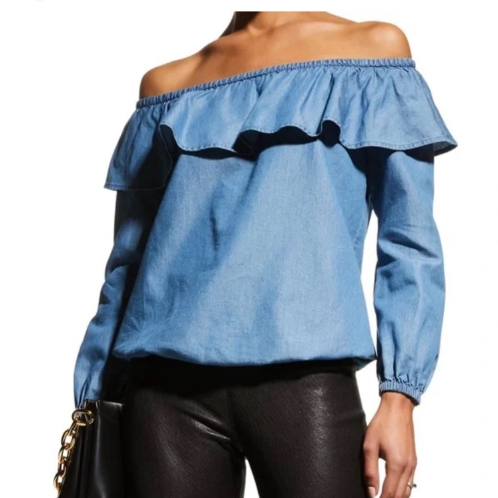 Michael Kors Demin off the shoulder Blouse - Sz S